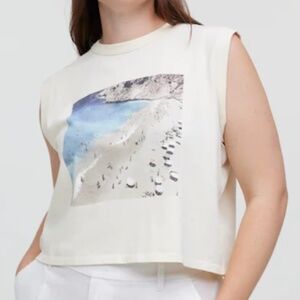 NWT Madewell Graphic Crewneck Muscle Tee in Antique Cream